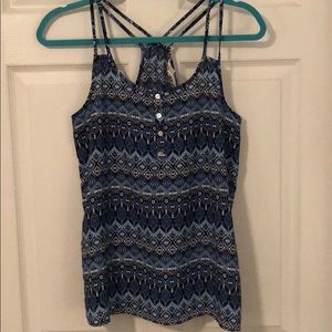 Blue patterned tank